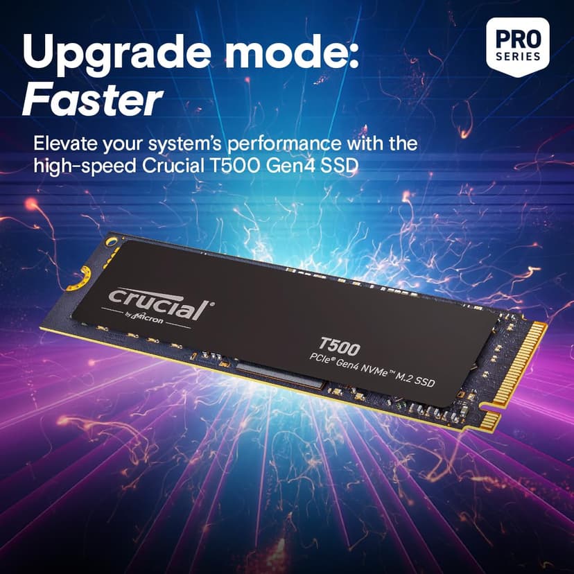 Crucial T500 2TB SSD PCIe Gen4 NVMe M.2, Up to 7400MB/s, TLC NAND, Laptop and Desktop Compatible, Microsoft DirectStorage, Solid State Drive - CT2000T500SSD8 - 4