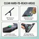 Unger ErgoTec NINJA Window Squeegee 45cm – 40° Aluminium Channel, Soft Rubber Blade & Ergonomic Handle – Professional Window Cleaning Equipment, Black - 6