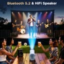 Battery Powered Projector, Mini 4K projector for bedroom, 220° Rotatable Stand Auto Keystone, Portable Projectors for Home Cinema Backyard Camping Outdoor - 5
