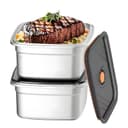 Gamexop 1.5L Stainless Steel Containers with Lids Leak Proof & Airtight for Electric Lunch Box Replacement Kit, Bento Lunch Box for Meal Prep,Fruit,Snack,Freezer, 2-Pack - 1
