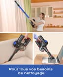 Cordless Vacuum Cleaner 50 Mins/40 KPA/450 W, Battery Vacuum Cleaner with Geen LED, Wireless Vacuum Cleaner with Upgraded Floor Brush, Vacuum Cleaner Battery for Pet Hair, Blue - 6