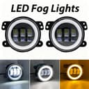 Yuecoom 10‑30V Waterproof Angel Eyes Light, 30W 3000LM Car LED Front Foglight, Daytime Running Light for Truck Van Trailer Universal - 7