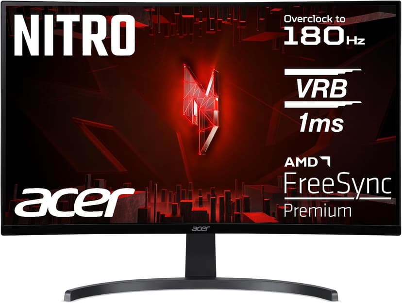 acer Nitro ED270R S3 bmiipx, Écran PC Gaming Incurvé 27" FullHD, 180Hz (Curve 1500R, 1920x1080, 16:9, Freesync, 1ms (VRB), 250Nits, Confyview, 2xHDMI 2.0/1xDP 1.2) Moniteur PC Curve, Couleur Noir - 1