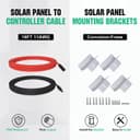 ECO-WORTHY 240W Monocrystalline Solar Panel Set, 12V, 21% Efficiency, Includes 2 x 120W Solar Panel, 30A PWM Charge Regulator, 16.2m Solar Cable, Z Brackets, for RV, Marine, Off-Grid Systems - 8