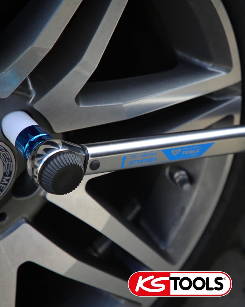 BRILLIANT TOOLS BT141901 1/2 Inch Torque Wrench with Rotary Knob Reversible Ratchet Head 20-200 Nm - 6