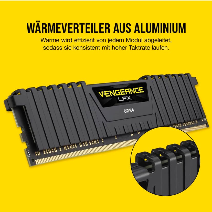 Corsair Vengeance LPX DDR4 RAM 32Go (2x16Go) 3200MHz CL16 Intel XMP 2.0 Mémoire d'ordinateur - Noir (CMK32GX4M2E3200C16) - 4