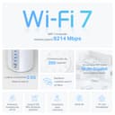 TP-Link Deco WiFi 7 Mesh BE9300 Deco Tri-Band BE65(3-Pack), Ethernet Port/Fibre 2.5 Gbps, WiFi Speed up to 9 Gbps, WPA3, 320 MHz Channels, 6 GHz - 3