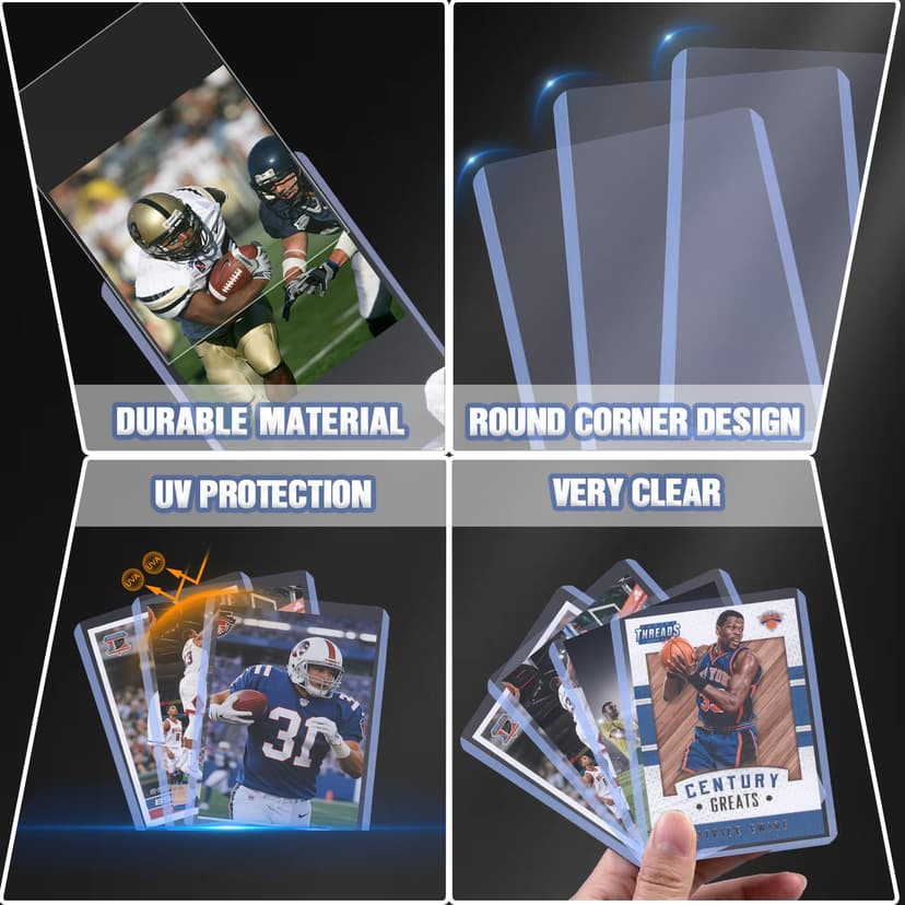 200-Piece Card Sleeves Set – Includes 100 Toploaders & 100 Clear Penny Sleeves and Gloves, Premium 3"x4" Top Loaders for Sports, MTG, Football & Game Cards - 6