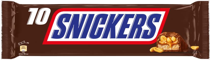 Snickers Caramel, Nougat, Peanuts & Milk Chocolate Snack Bars Multipack 10x50g - 1