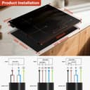 KICHPOWER Plaque Induction 4 Feux, 1 Zone Flexible, Plaque Induction 60cm Encastrable, Plaque de Cuisson électrique, Boost Fonction, Commande Tactile, 6000W, 9 Niveaux de puissance, Minuterie 1-99 Min - 8