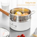 Panier Vapeur Inox, Panier à Vapeur pour LéGumes, Insert pour Cuisson à Vapeur, 20 cm de DiamèTre IntéRieur, en Acier Inoxydable 304 de Qualité Alimentaire,Durable,Cuit Plus Sainement,Plus Rapidement - 5