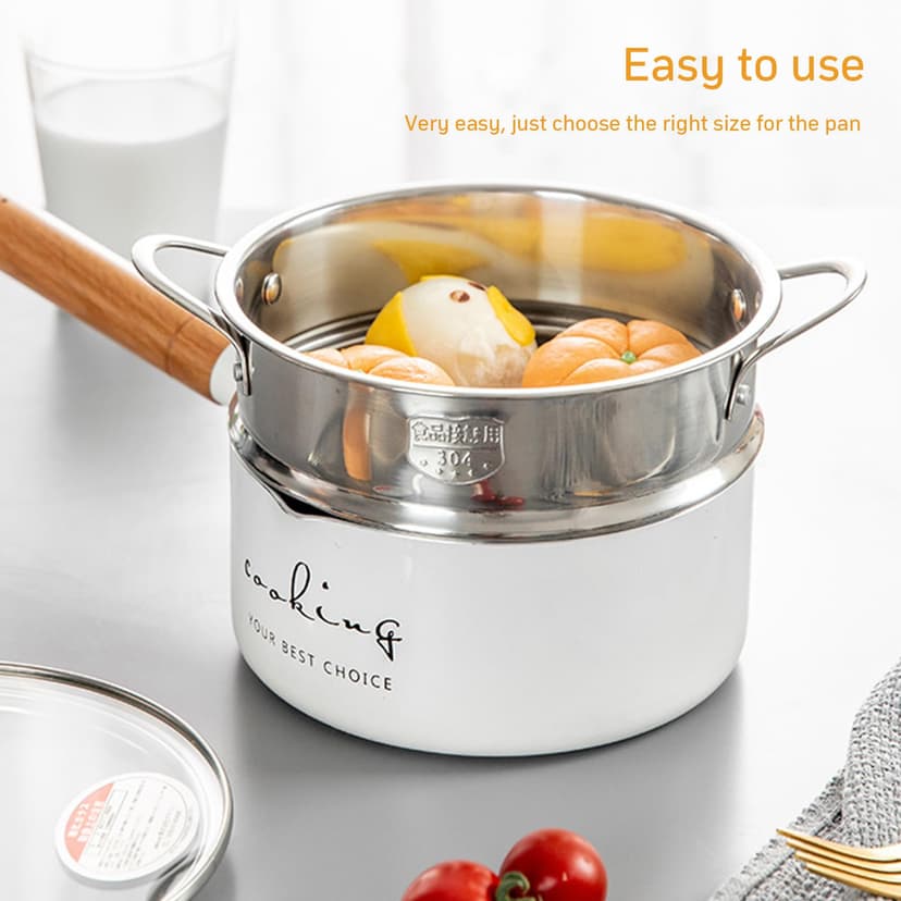 Panier Vapeur Inox, Panier à Vapeur pour LéGumes, Insert pour Cuisson à Vapeur, 20 cm de DiamèTre IntéRieur, en Acier Inoxydable 304 de Qualité Alimentaire,Durable,Cuit Plus Sainement,Plus Rapidement - 5