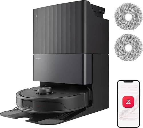 roborock Qrevo Master Robot Vacuum Cleaner, 10000Pa Suction,Auto-Drying, Auto Mop Washing, Dual Spinning Mops, Auto Mop Lifting, Self-Refilling, Self-Emptying (Qrevo Master -EU)