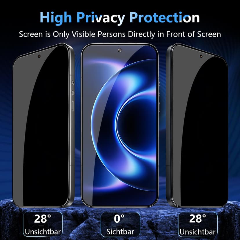 LiiLaa Privacy Screen for Xiaomi 17 Ultra, Pack of 2 Anti Spy Tempered Glass Screen Protector and 2 Pieces Camera Protection, 9H Hardness Privacy Film Scratch-Resistant Privacy Film Privacy Film - 2