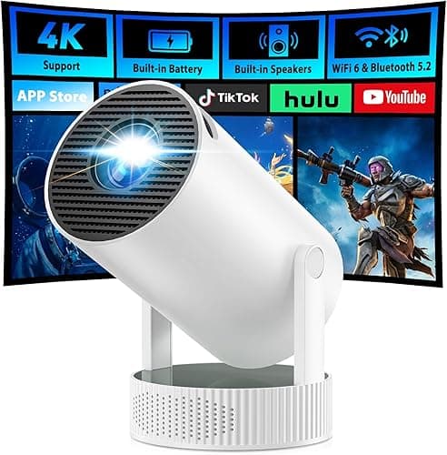 Battery Powered Projector, Mini 4K projector for bedroom,…