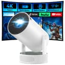 Battery Powered Projector, Mini 4K projector for bedroom, 220° Rotatable Stand Auto Keystone, Portable Projectors for Home Cinema Backyard Camping Outdoor - 1