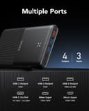 VRURC Power Bank 30 000 mAh 22,5 W Powerbank USB C Charge Rapide Batterie Externe pour téléphone Portable avec 4 Sorties et 3 entrées Chargeur Portable Compatible avec iPhone, Huawei, tablettes, etc - 4