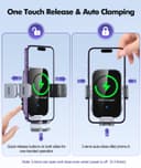 ISEYOU Car Phone Holder Wireless Charger, 15W Fast Charging Auto Clamping Wireless Car Charge, 360° Rotation Air Vent Mount With Electric Sensor Compatible For iPhone 16 15 14 Pro Max, Samsung Galaxy - 3