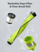kalado Cordless Vacuum Cleaner KCV01, 26KPA 250W Hoover Cordless, 40 Mins Runtime Removable Battery, Lightweight Self-standing Stick Vacuum Cleaner with LED Display For Hardwood Floor, Carpet (Green) - 9