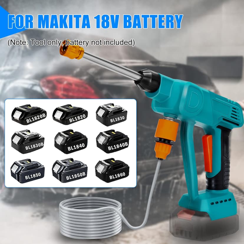 WingFly Cordless Pressure Washer for Makita Battery 18V, Portable High-Pressure Washer 5m Hose, Nozzle, Battery Pressure Washer for Car/Floor/Garden Cleaning & Watering(No Battery) - 2