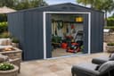 Duramax ECO 10 x 10 (9.74 m2) Metal Garden Storage Shed, Hot-Dipped Galvanized Metal Garden Shed, Tool Storage Shed, Strong Reinforced Roof Structure, Maintenance-Free Metal Shed, Anthracite - 3