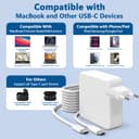 LTBSTOYE Chargeur 100 W Compatible avec Mac Book Air 13/15 Pouces, Pro 14/13/12 Pouces 2022-2018, iPad Pro, Compatible avec Lenovo, HP, Samsung, Dell, ASUS et Tous Les appareils USB-C - 4