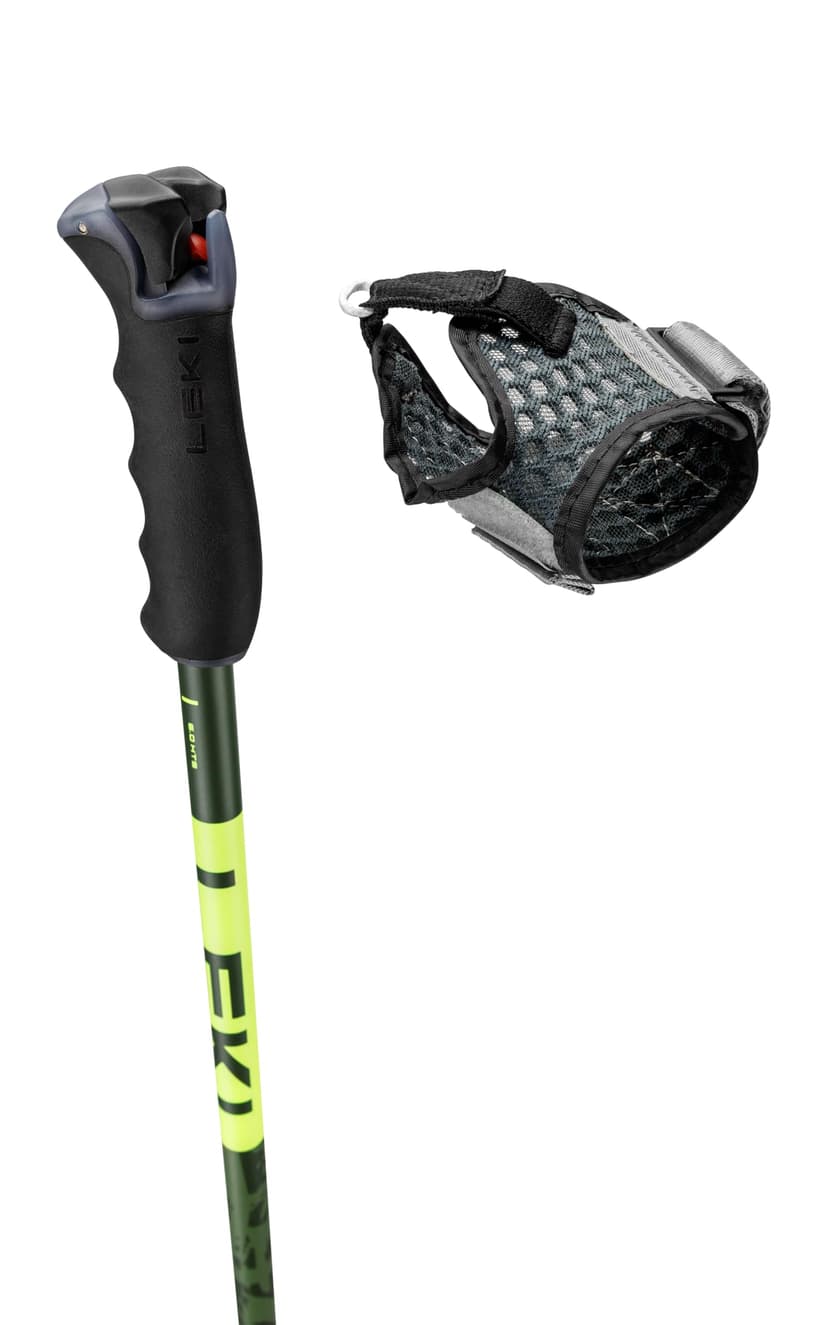 LEKI Detect S Ski Poles 120 cm Olive Green/Dark Olive/Neon Yellow - 4