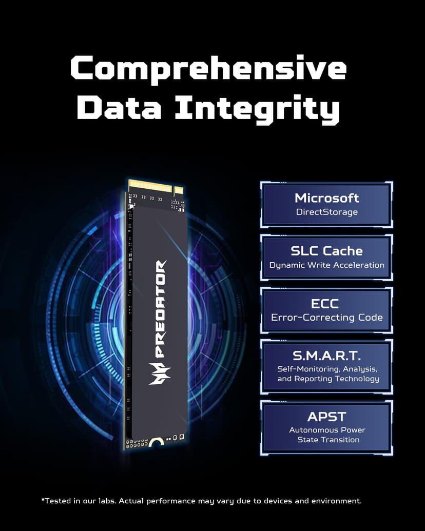 acer Predator GM9000 2TB SSD, PCIe Gen5x4 NVMe M.2 SSD, Up to 14,000MB/s, Microsoft DirectStorage, SLC + DRAM Cache, PCIe 5.0 Internal Solid State Drive, Compatible with Desktops Laptop PC AI Work - 6