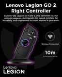 Lenovo Legion Go 2 Right Controller, Works with Legion Go 1 & 2, Hall Effect Joystick and Triggers, 10m Range, Black - 2