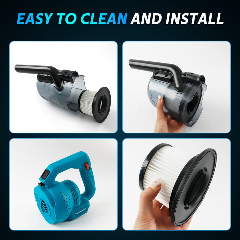 Cordless Handheld Vacuum Cleaner Compatible with Makita Battery 18V 16KPa, 4-in-1 Multi-Function Vacuum Cleaner, Floor Nozzle, 0.7L Dust Container, for Home and Car, Pet Hair (No - 7