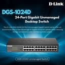D-Link DGS-1024D/B 24‑Port Gigabit Unmanaged Desktop Switch, Hub, Internet Splitter, Metal, Fanless, Plug and Play - UK Model black DGS-1024D/B - 2