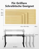 HUANUO Standing Desk Frame, Electric Standing Desk Legs with Brushless Motor, Height-Adjustable Desk Frame with 100kg Compatible with tabletops up to 220 x 90 cm For sit-stand desk frames only - 4