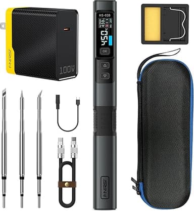 FNIRSI HS-02B Kit de fer à souder filaire portable 100 W,…