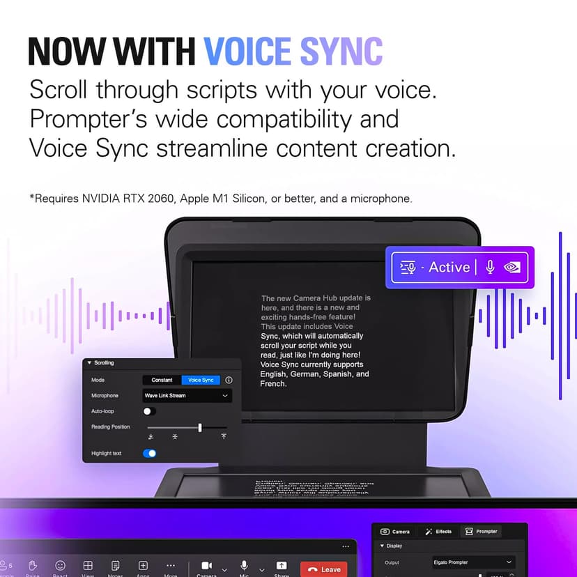 Elgato Prompter – Téléprompteur avec écran intégré pour YouTube, Twitch, Zoom, MS Teams et plus, prend en charge DSLR/Webcam/Smartphone, Affichage par glisser-déposer, compatible Mac/PC et Stream Deck - 8