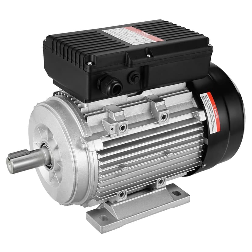 VEVOR 1.5KW Electric Motor 1400RPM AC 220~240V 9.85A 90L B3 Frame Air Compressor Motor Single Phase 24mm Spline Shaft Clockwise Anti-clockwise for Agricultural Machinery and General Equipment - 1