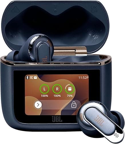 JBL Tour Pro 3, True Wireless Bluetooth Earbuds with Smart Charging Case, 40h Battery Life, True Adaptive Noise Cancelling 2.0 and JBL Spatial 360 Sound with Head Tracking, Blue