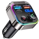 GizmoVine Bluetooth 5.4 FM Transmitter Car Adapter 63W (PD 45W & 18W) [Light Switch] [HiFi Bass Sound] [Fast Charging] Wireless Radio Music Adapter LED Display Zinc Alloy Hands-Free Calling Support - 1