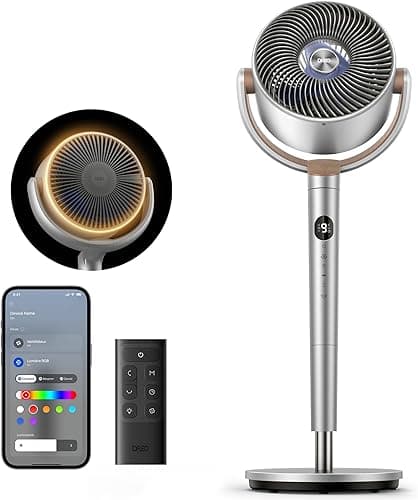 DREO 40 Inch Smart RGB Pedestal Fan, 20dB Silent Standing…