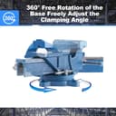 Heavy Duty Swivel Workshop Bench Vice Clamp, 6 Inch 150mm 12Kg Universal Table Workbench for Tool Material Clamping Fixing, Rotatable Engineer Table Bench (6 Inch 12KG) - 5