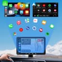 Autolink 7 inch Wireless Apple Carplay & Android Auto Car Play Screen, Portable Car Tablet Smart Screen with Voice Control, Support Mirror Link, GPS Control for Most Vehicles - 7