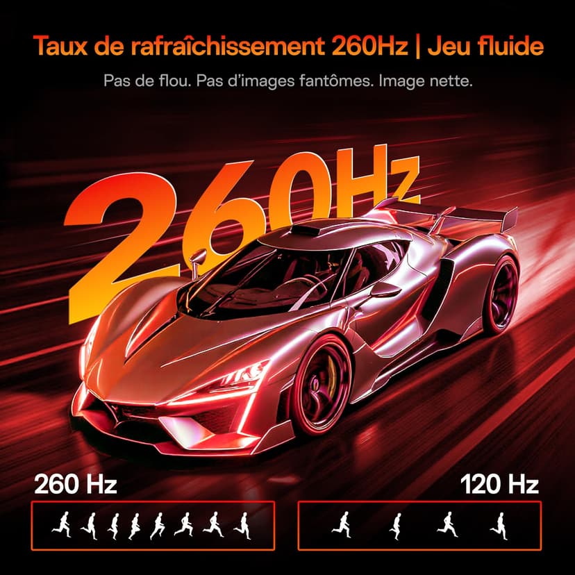 KOORUI 【Moniteur de Jeu IPS de 27 Pouces, QHD, 260 Hz, 1 ms, écran Plat pour PC, HDR400, 99% sRGB, Ports HDMI/DP, Couleur Noire - Idéal pour Le Jeu compétitif et Le télétravail - 3