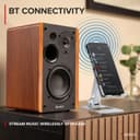 Audizio KS01B Active Bluetooth Bookshelf Speakers, 120W HiFi Home Audio Set, Wood Finish, Optical & RCA Inputs, USB Playback, Wireless Remote, Bass & Treble Controls, Compact Stereo Speakers - 6
