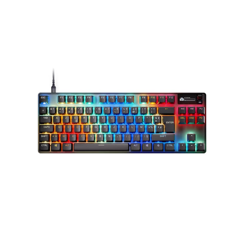 SteelSeries Apex Pro TKL Gen 3 - Gaming Keyboard - Hall Effect Switches; OmniPoint 3.0 - Adjustable Actuation - Game-Ready Presets - Rapid Trigger, Protection Mode, Rapid Tap/SOCD - French AZERTY - 9