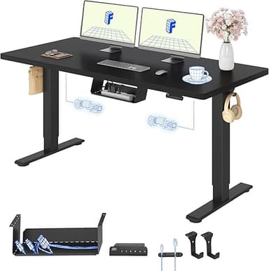 FLEXISPOT Sitting and Standing Desk, 140 x 80 x (73-123),…