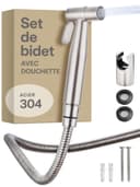 Praknu Handheld Bidet Douche Shower Spray for Toilet in Stainless Steel Sprayer, Hose & Holder - Stainless Steel – for Standard G1/2 Connection – Easy to Install - 1