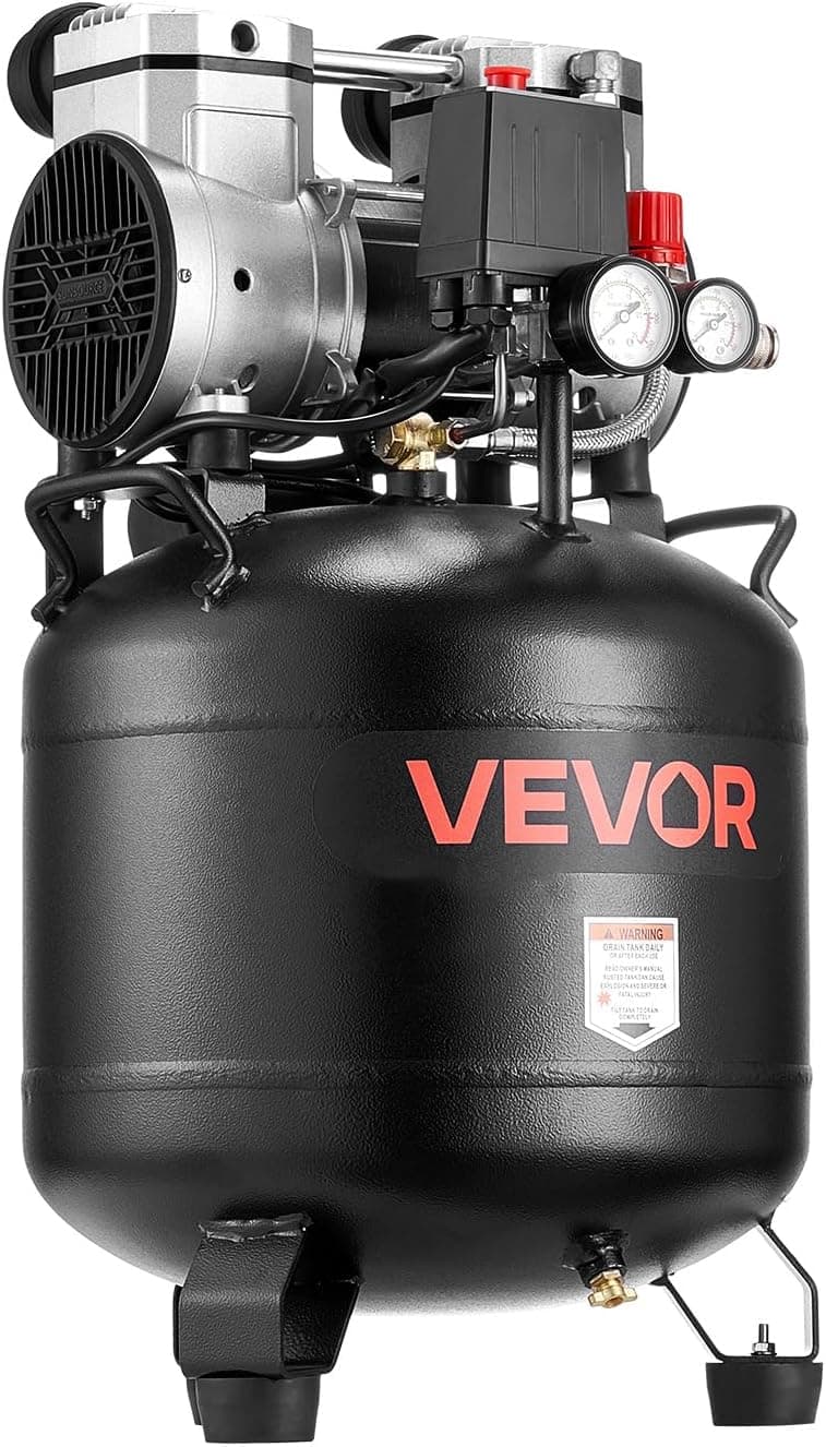 VEVOR Compresseur à Air 300 L Compresseur à Air Vertical sans Huile pour Fabrication Industrielle, Grands Ateliers, 230 V Triphasé, sans Prise, 3,7 kW, 382 L/min à 6,2 bar, Pression Maximale de 10 bar - 1