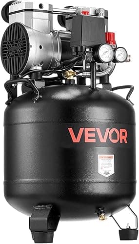 VEVOR Compresseur à Air 300 L Compresseur à Air Vertical sans Huile pour Fabrication Industrielle, Grands Ateliers, 230 V Triphasé, sans Prise, 3,7 kW, 382 L/min à 6,2 bar, Pression Maximale de 10 bar