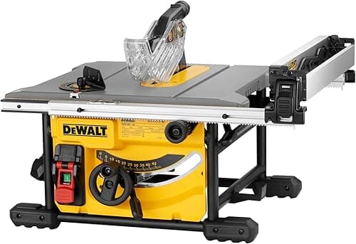 DEWALT - Scie à Table Compacte 210 mm - DWE7485-QS - Scie sur Table Filaire 1850 W - Idéale pour Coupe de Pièces de Grandes Tailles - Largeur de Coupe 622 mm