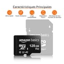 Amazon Basics microSDXC Memory Card with Full Size Adapter, A2, U3, Read Speed up to 100 MB/s, 128GB, Black - 2