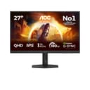 AOC Q27G4XD 27 inch WQHD Gaming Monitor 180Hz, Fast IPS Panel, 0.5ms MPRT, Adaptive Sync, HDR400, G-Sync Compatible, Height Adjustment, (2560x1440 HDMI 2x 2.0 DP 1x 1.4) Black - 2